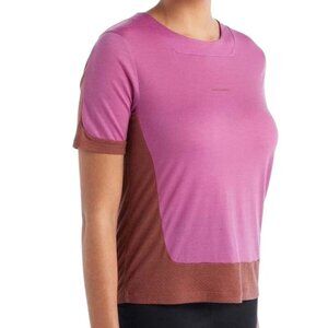 ICEBREAKER ZoneKnit SS Tee - Women's pink and rust medium